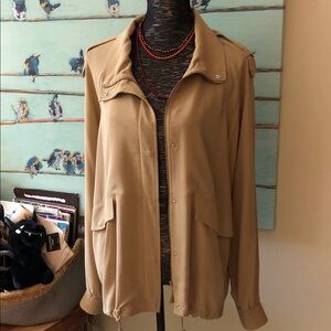 Crepe Tan Jacket with Front Pockets
